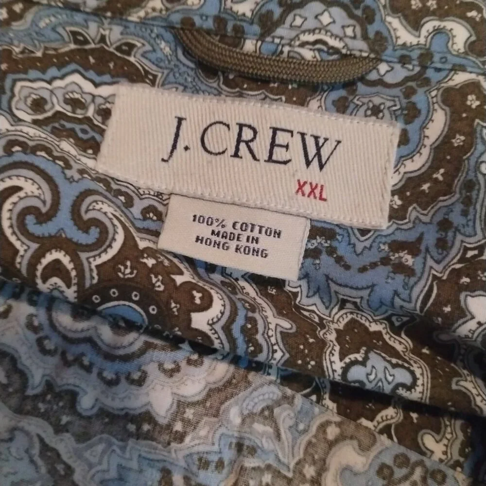 J. Crew Men's Mandala Print Button Up Shirt Size‎ XXL Long Sleeve Boho Casual